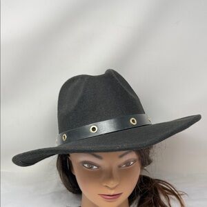 Juicy Couture Black Wide Brim Felt Rancher Hat Western Boho Dark Academia Fall